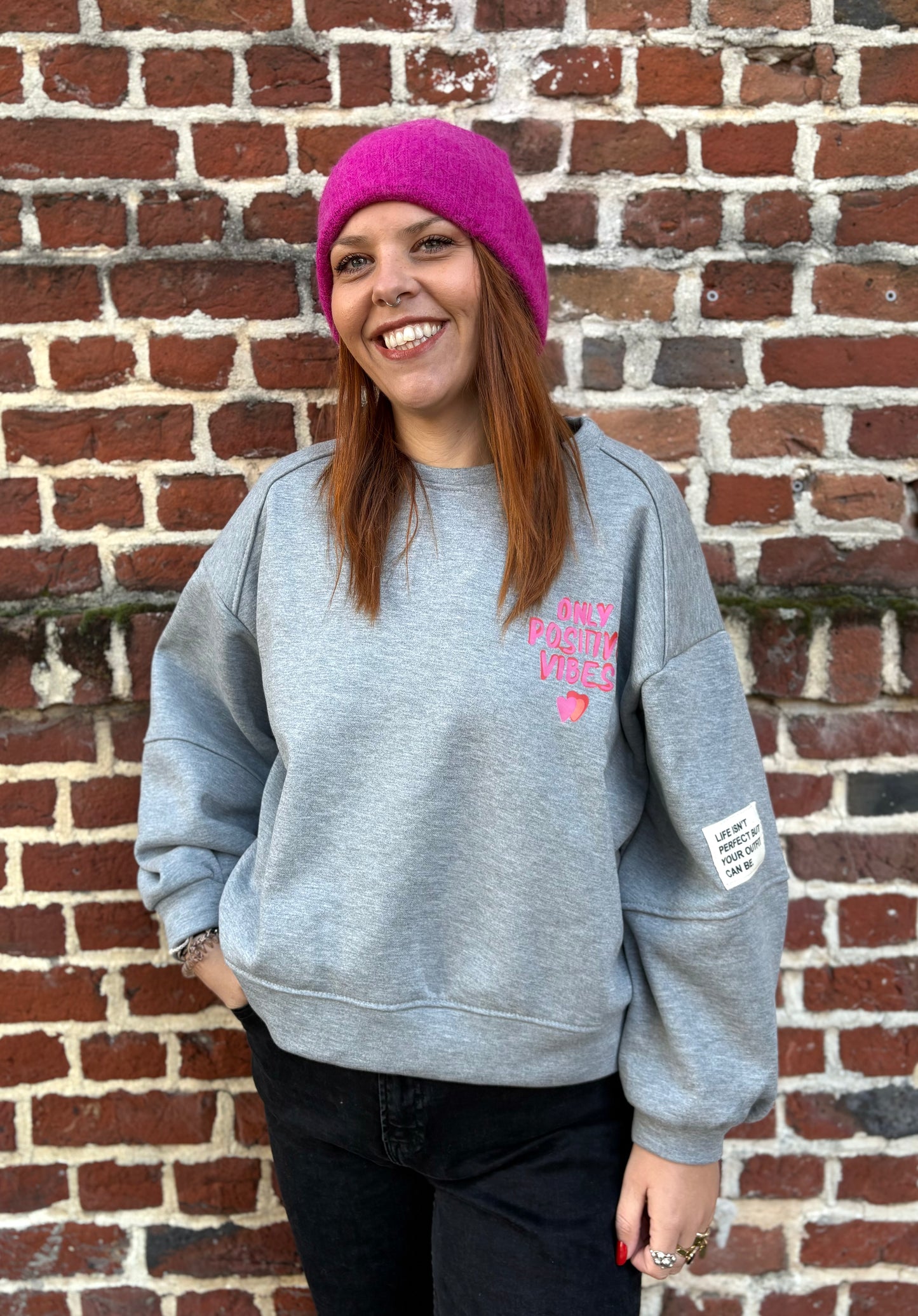 Sweat "Only positive vibes" (inscription dans le dos)