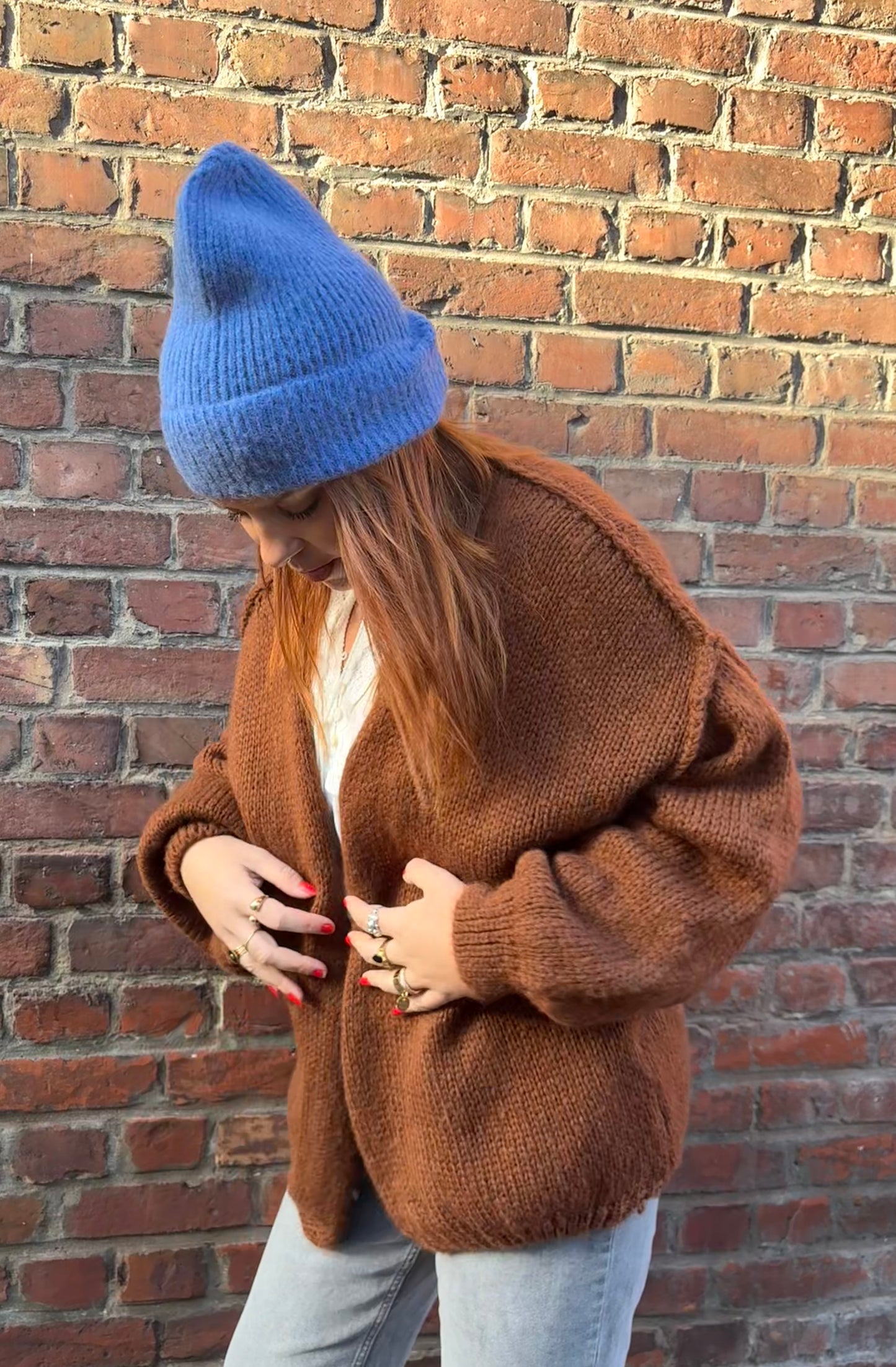 Cardigan oversize marron