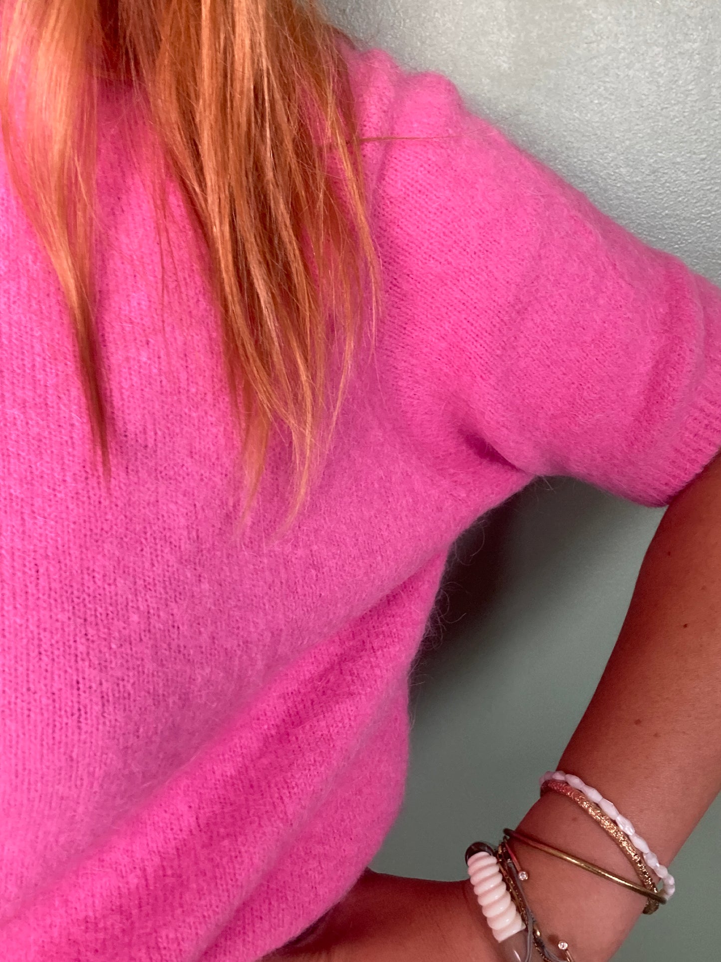 Pull en alpaga rose