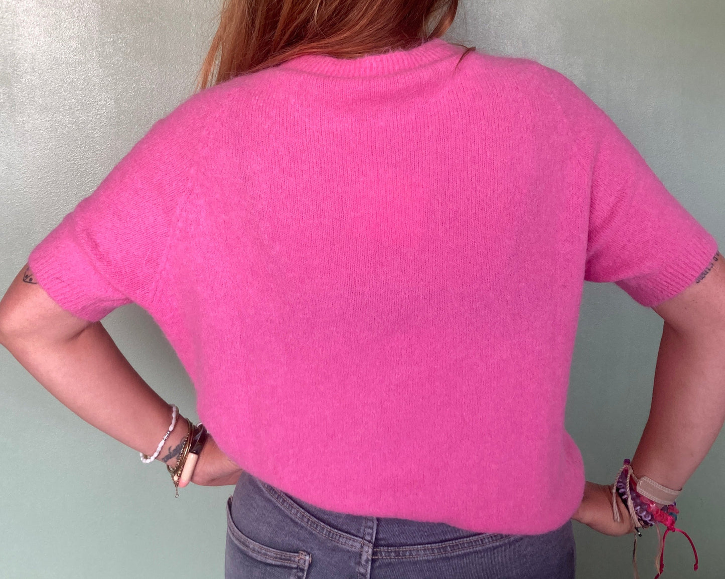 Pull en alpaga rose