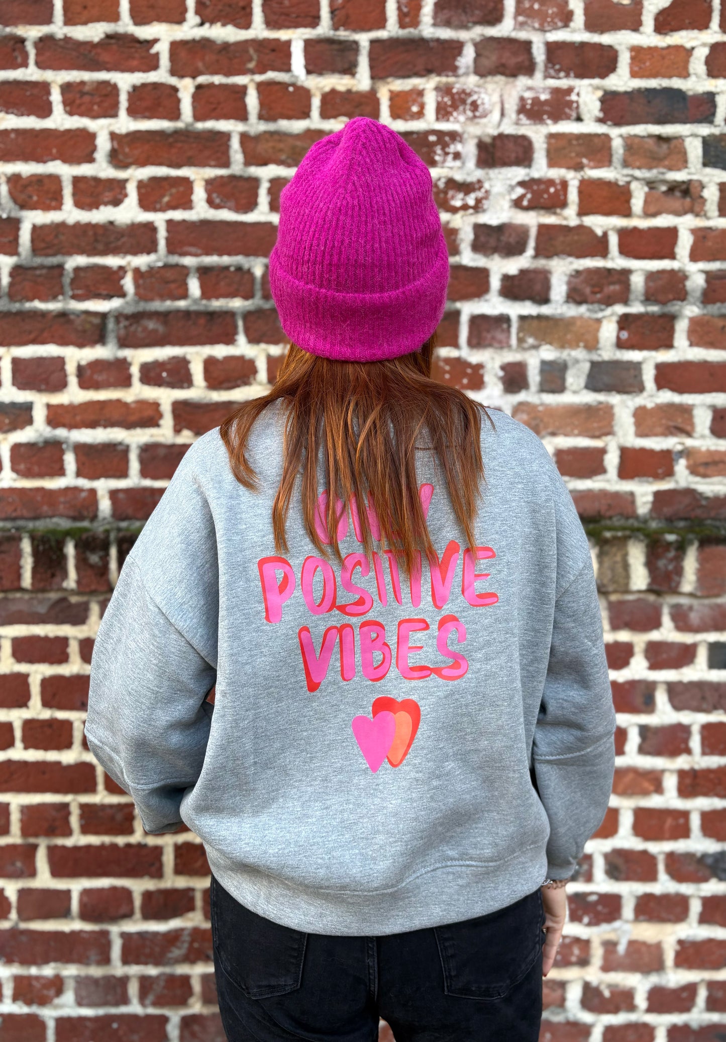 Sweat "Only positive vibes" (inscription dans le dos)